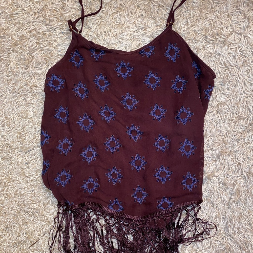 Bandana beaded fringe top